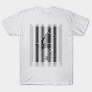 Football Player White Line Art T-Shirt